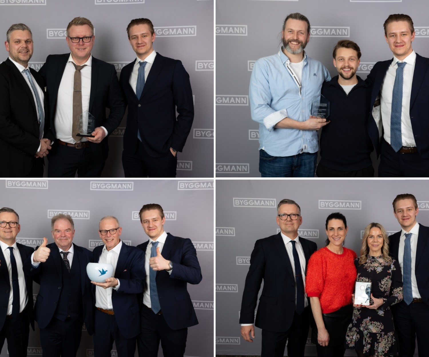 Dette er vinnerne som ble kåret under Byggmann Dagene 2025 (Foto: Marte Bjørgum)